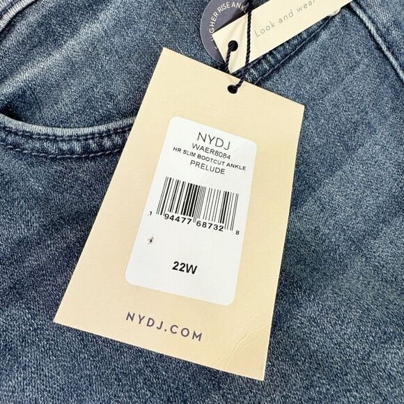 NYDJ Jeans Womens 22WBlue Stretch Zippered Pocketed Boot Cut Plus New - Picture 8 of 12